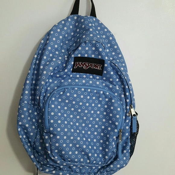 blue polka dot backpack